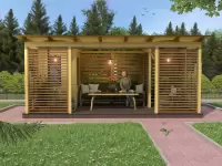 Веранда из дерева с подсобным помещением 3х6 метра №2