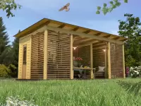 Веранда из дерева с подсобным помещением 3х6 метра №4