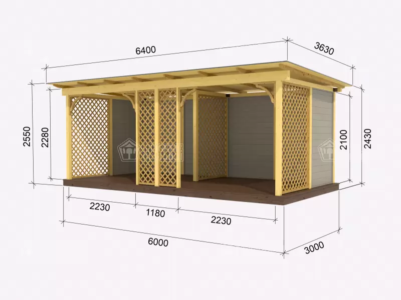 Веранда в современном стиле «GREEN HOUSE», размером 3х6м №6