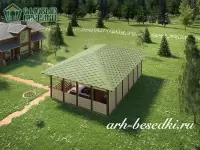 Веранда деревянная "Калифорния" 6х9м