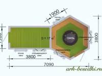 Гриль домик Premium «Гранд 3» Комбинированный 17 м2.