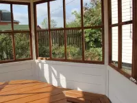 Беседка застекленная, цвет Белый и Махагон