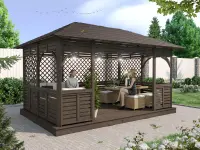 Деревянная веранда Аура XL размер 3Х4,5 №6