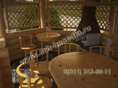 Беседка рубленная из бревна