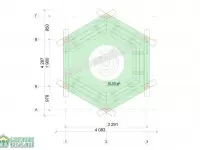 Рубленая беседка с грилем барбекю