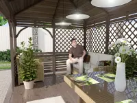 Деревянная веранда Аура XL размер 3Х4,5 №15