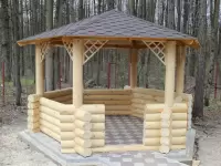 Беседка из круглого бревна