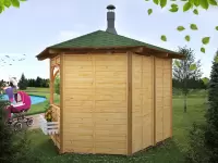 Беседка с местом под гриль вид сбоку