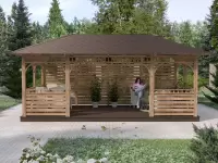 Веранда деревянна Ранчо 3х6 №5